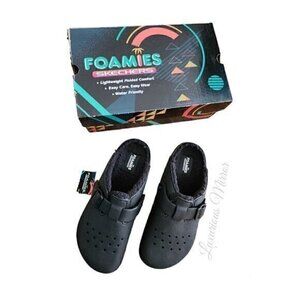 Skechers Foamies Men's Cali Surf Ultra Cozy Black Lined Clogs Size 10 NEW